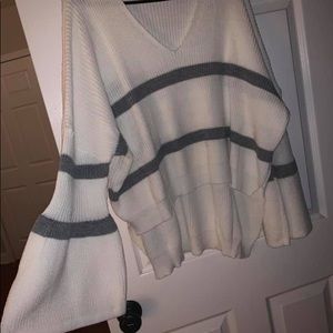 Grey and white sweater
